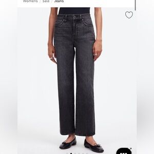 NWT Madewell The Perfect Vintage Wide Leg Crop Black Jean Size: 29